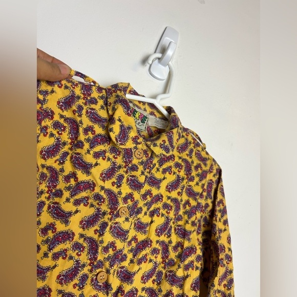 VTG Y2K PIERRE BONEE KIDS GIRL 3T PAISLEY BUTTON DOWN PRINT YELLOW MULTICOLOR - Picture 6 of 11